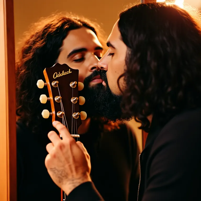 Seb embrasse une guitare